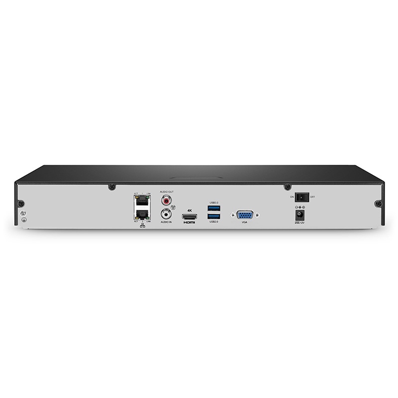 NVR202-16C, 16-Channel Network Video Recorder, Record 16CH 4K@30fps, Live View/Playback 2CH 4K@30fps, Supports up to 2x6TB Hard Drive (Not Included)