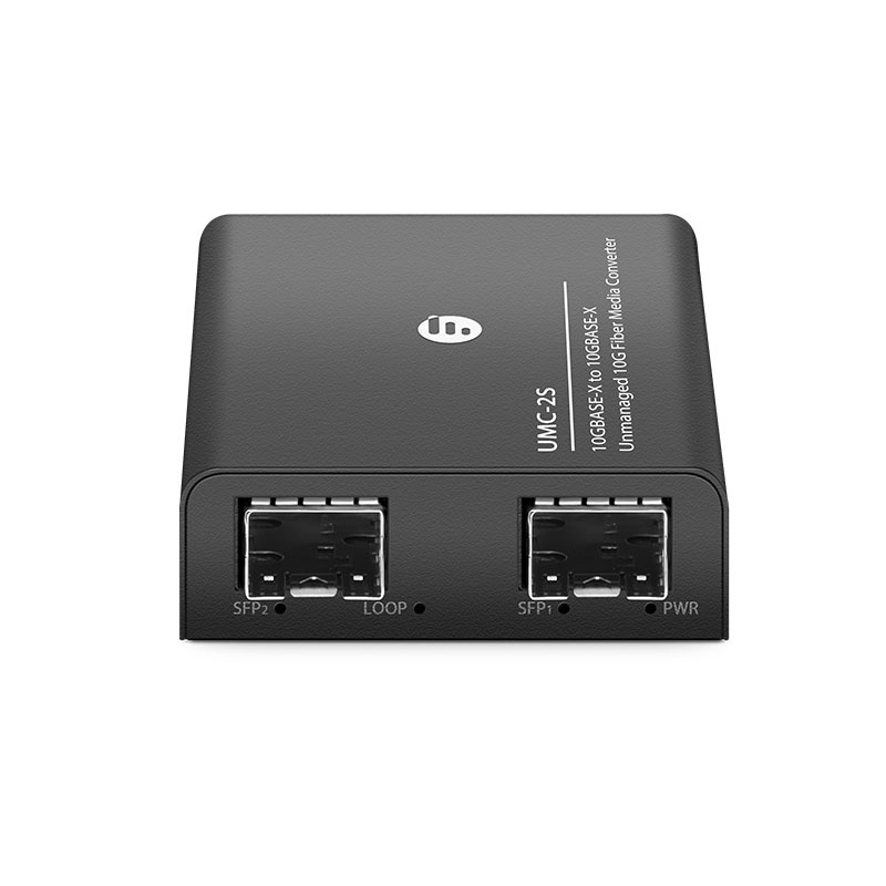 Mini Unmanaged 1x 10GBase-X to 1x 10GBase-X 2SFP+ Slots 10Gigabit Fiber Media Converter, American Plug Standard