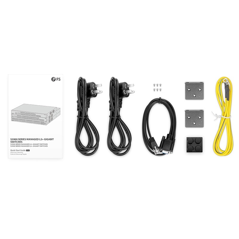 S3900-24T4S-R, 24-Port Gigabit Ethernet L2+ Switch, 24 x Gigabit RJ45, with 4 x 10Gb SFP+ Uplinks, Stackable Switch, Fanless