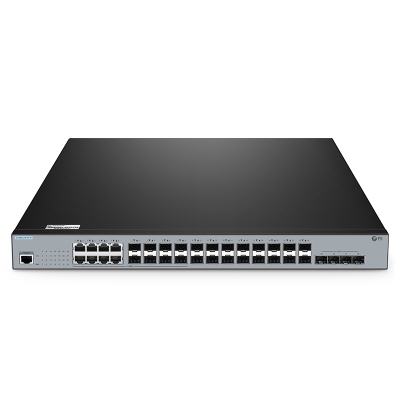 S3900-24F4S-R, 16-Port Gigabit Ethernet L2+ Switch, 16 x 1Gb SFP, with 8 x Gigabit Combo, 4 x 10Gb SFP+ Uplinks,  Stackable Switch