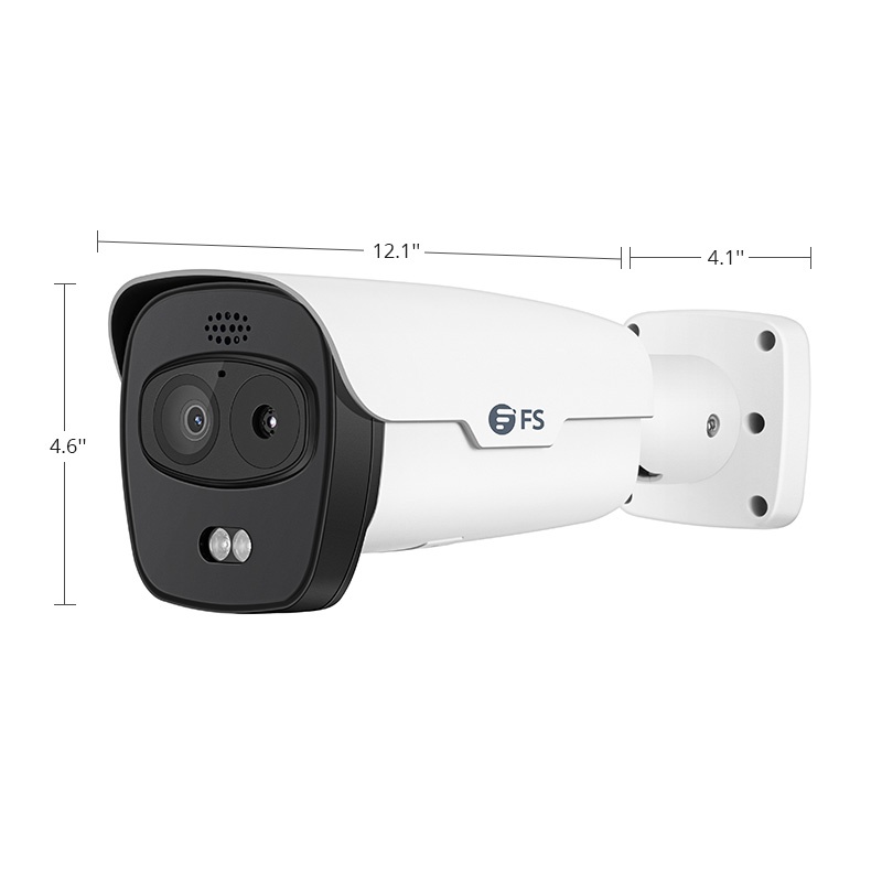 IPC401HT-4M-B, Super HD 4MP Dual-spectrum Thermal Bullet Network Camera with Build-in Mic, Human Body Temperature Screening, Abnormal Temperature Alarm, PoE IP Camera with Fixed 4.0mm Lens