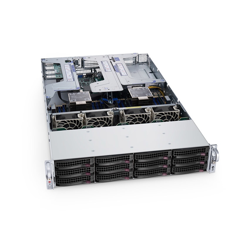 RS7260-V2 2U ラックマウントサーバー デュアル Intel® Xeon® スケーラブルプロセッサ搭載(最大8TB DRAM、12x 3.5" ホットスワップHybrid NVMe/SATA/SASホットスワップ、2x RJ45 10GbEポート、1200Wの冗長電源)