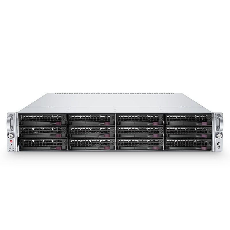RS7260-V2, 2U Rackmount Server, Dual Intel® Xeon® Scalable Processors, Up to 8TB DRAM, 12 x 3.5'' Hot-swap Hybrid NVMe/SATA/SAS Drive Bays, 2 x RJ45 10GbE Ports, 1200W Redundant