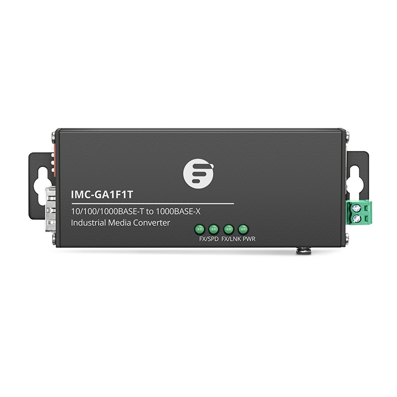 Mini Industrial 1x 10/100/1000Base-T RJ45 to 1x 1000Base-X SFP Slot Gigabit Ethernet Media Converter, American Plug Standard