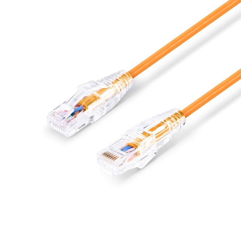 7ft (2.1m) Cat6 Snagless Unshielded (UTP) PVC CM Slim Ethernet Network Patch Cable,  Orange