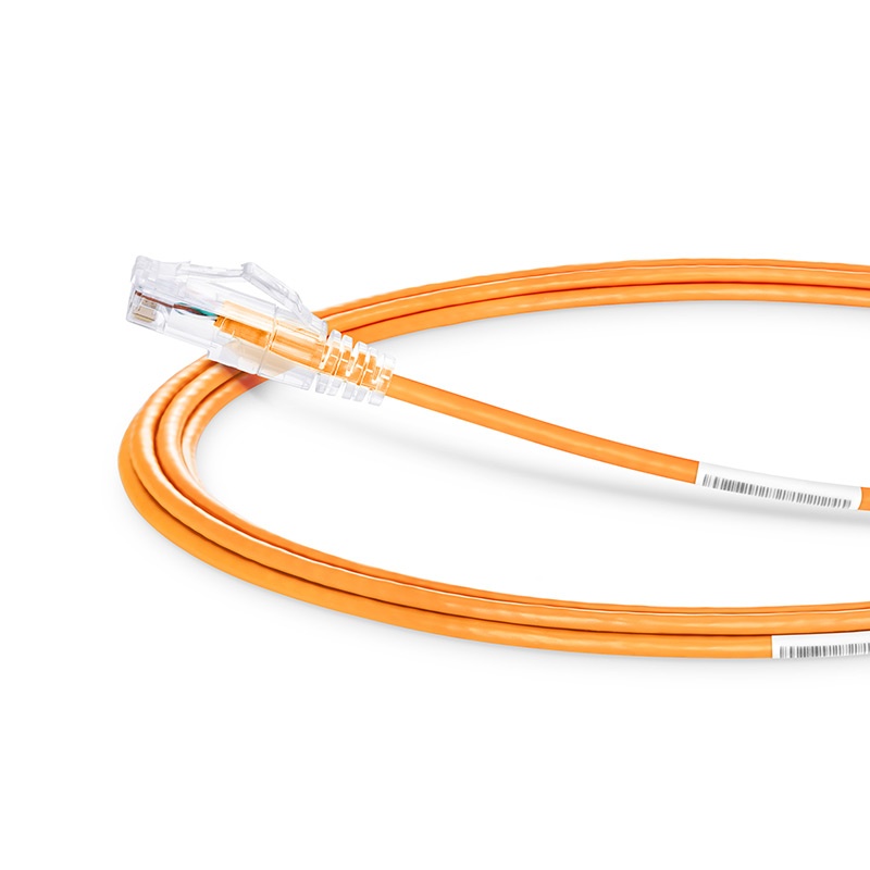 10ft (3m) Cat6 Snagless Unshielded (UTP) PVC CM Slim Ethernet Network Patch Cable,  Orange