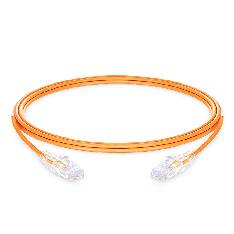 10ft (3m) Cat6 Snagless Unshielded (UTP) PVC CM Slim Ethernet Network Patch Cable,  Orange