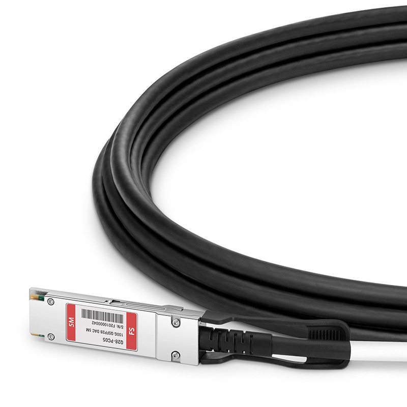 5m (16ft) Câble à Attache Directe Twinax en Cuivre Passif QSFP28 100G pour Switchs de FS