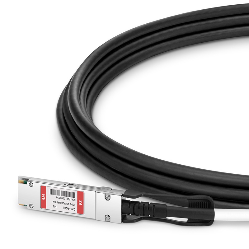 5m (16ft) HW QSFP-100G-CU5M Compatible Câble à Attache Directe Twinax en Cuivre Passif QSFP28 100G