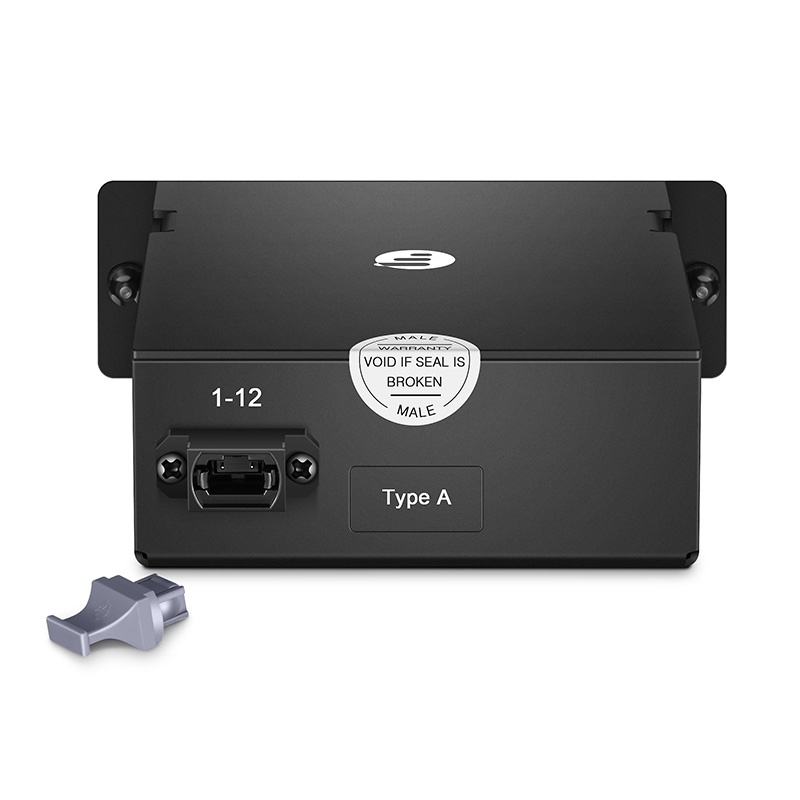 FHD MTP®-12 Cassette, 12 Fibers OS2 Single Mode, Type A, MTP® to 6 x LC Duplex (Blue), 0.35dB max