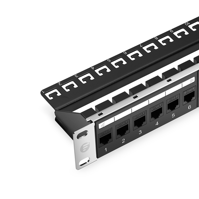 Cat6A Unshielded Patch Panel for 19 inch rack module Fully Equiped 