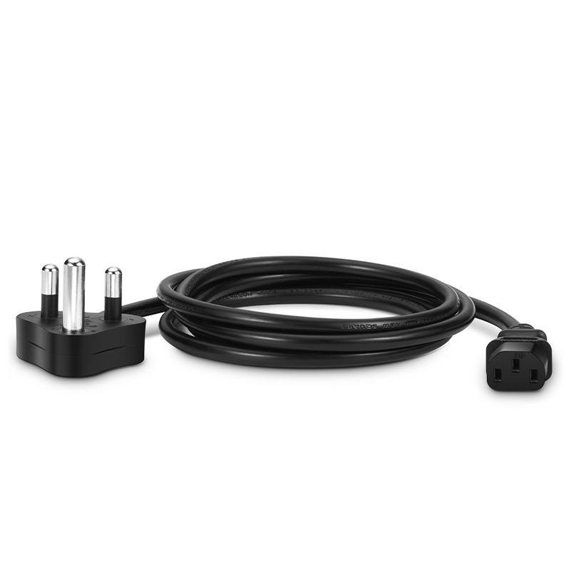 6ft (1.8m) SABS to IEC320 C13 250V/10A Power Extension Cord, Black