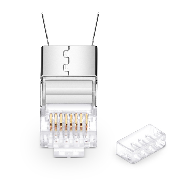 50 Pieces end Pass Through ethernet Modular Plugs/Clips RJ45 CAT7 CAT6a CAT6 Large Connector for 23AWG Twisted Pair Cable by Platinum Connector