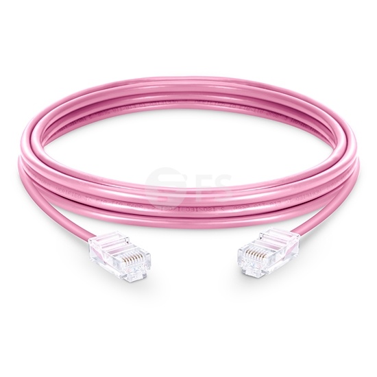 33ft Cat6 Nonbooted Unshielded Patch Cable, Pink FS