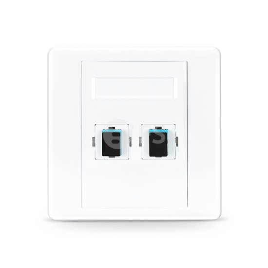 2Port SC Simplex UPC OM3/OM4 Multimode Fiber Optic Wall Plate Outlet