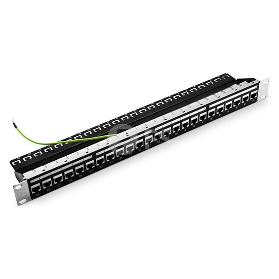 24 Port Cat5e Patch Panel, Feed Through 