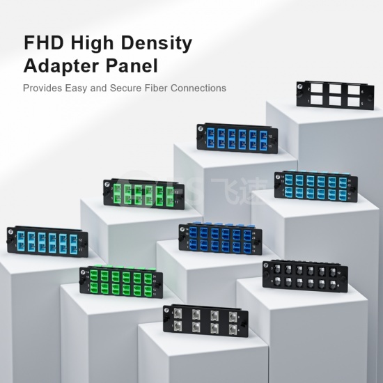 FHD 12芯 6xSC/UPC双工 单模OS2 光纤适配器面板，陶瓷套管