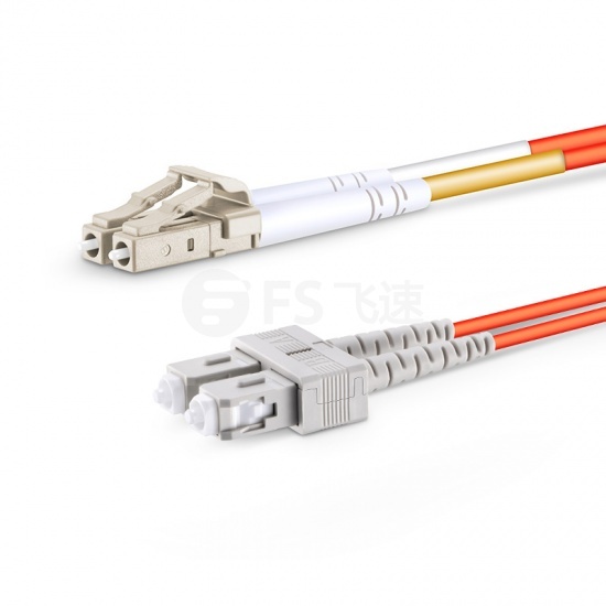 2m LC/UPC-SC/UPC双工多模OM1光纤跳线-2.0mm PVC(OFNR)