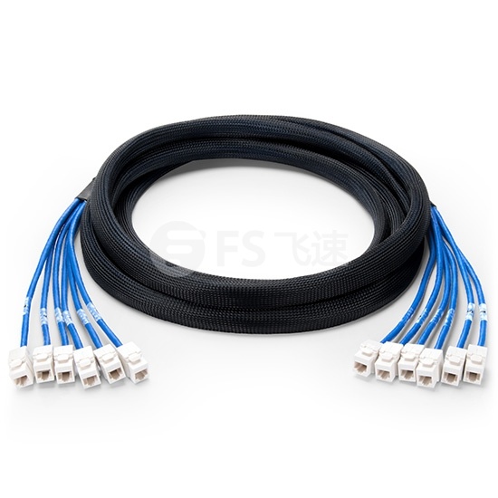 3M CAT5E超五类屏蔽预端接主干线缆 6*插口-6*插口，蓝色，PVC CMR