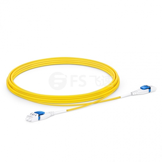 3m LC/UPC-LC/UPC 双工单模BIF光纤跳线，一管双芯， 扁平卡扣， PVC(OFNR)