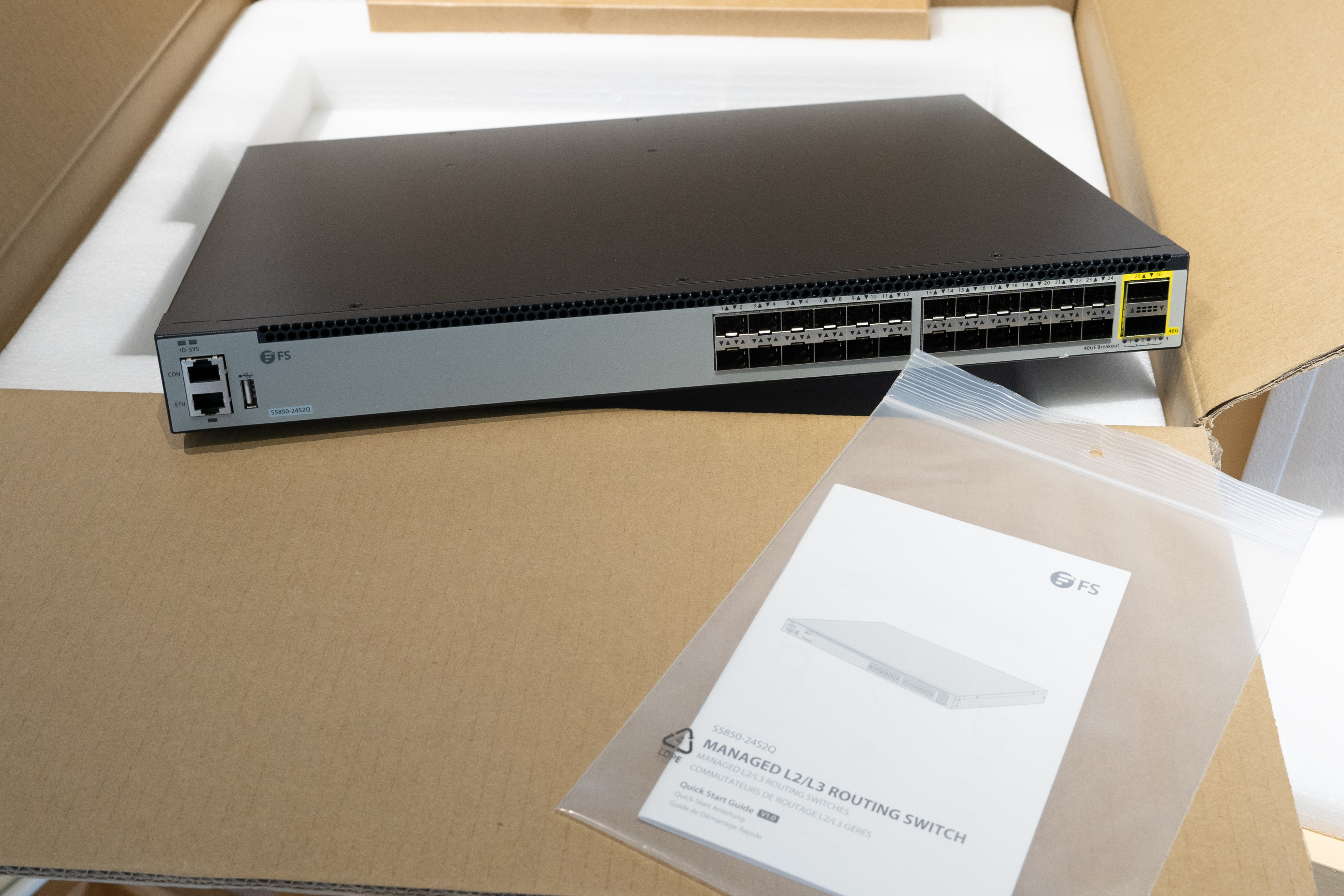 FS S5850-24T16B 24-Port Gigabit L3 Managed Ethernet Switch with 16 25Gb  SFP28 Uplinks for Hyper-Converged Infrastructure -  Europe