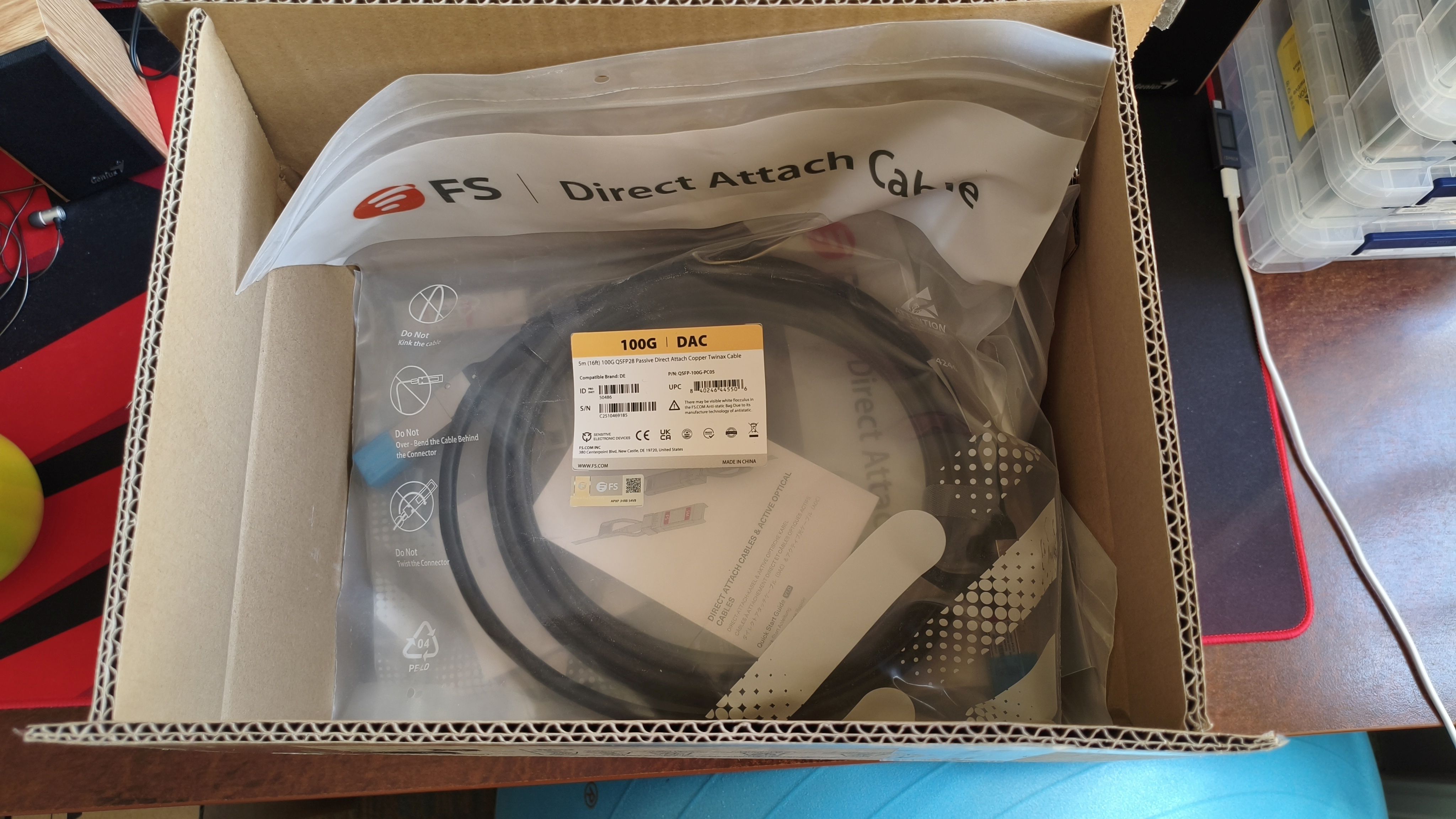 NVIDIA/Mellanox MCP1600-C002 100G QSFP28 Passive DAC Cable - FS.com
