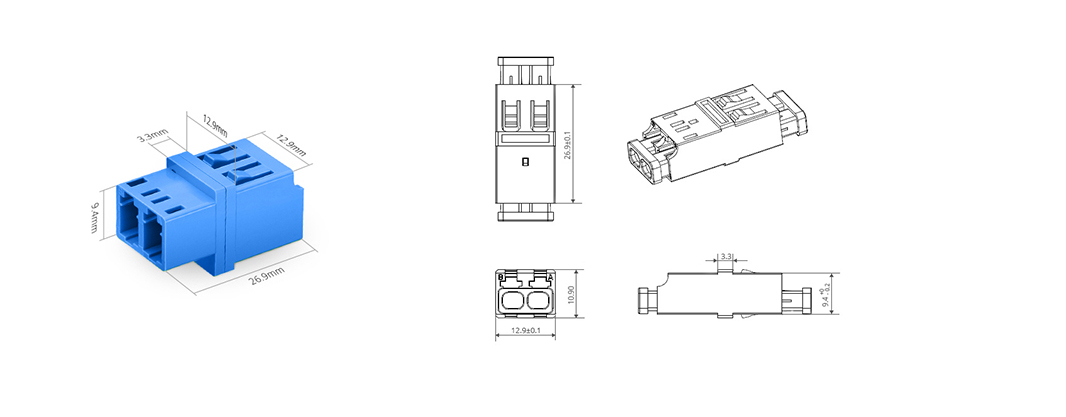 lc/upc-lc/upc 双工单模os2 标准型光纤适配器